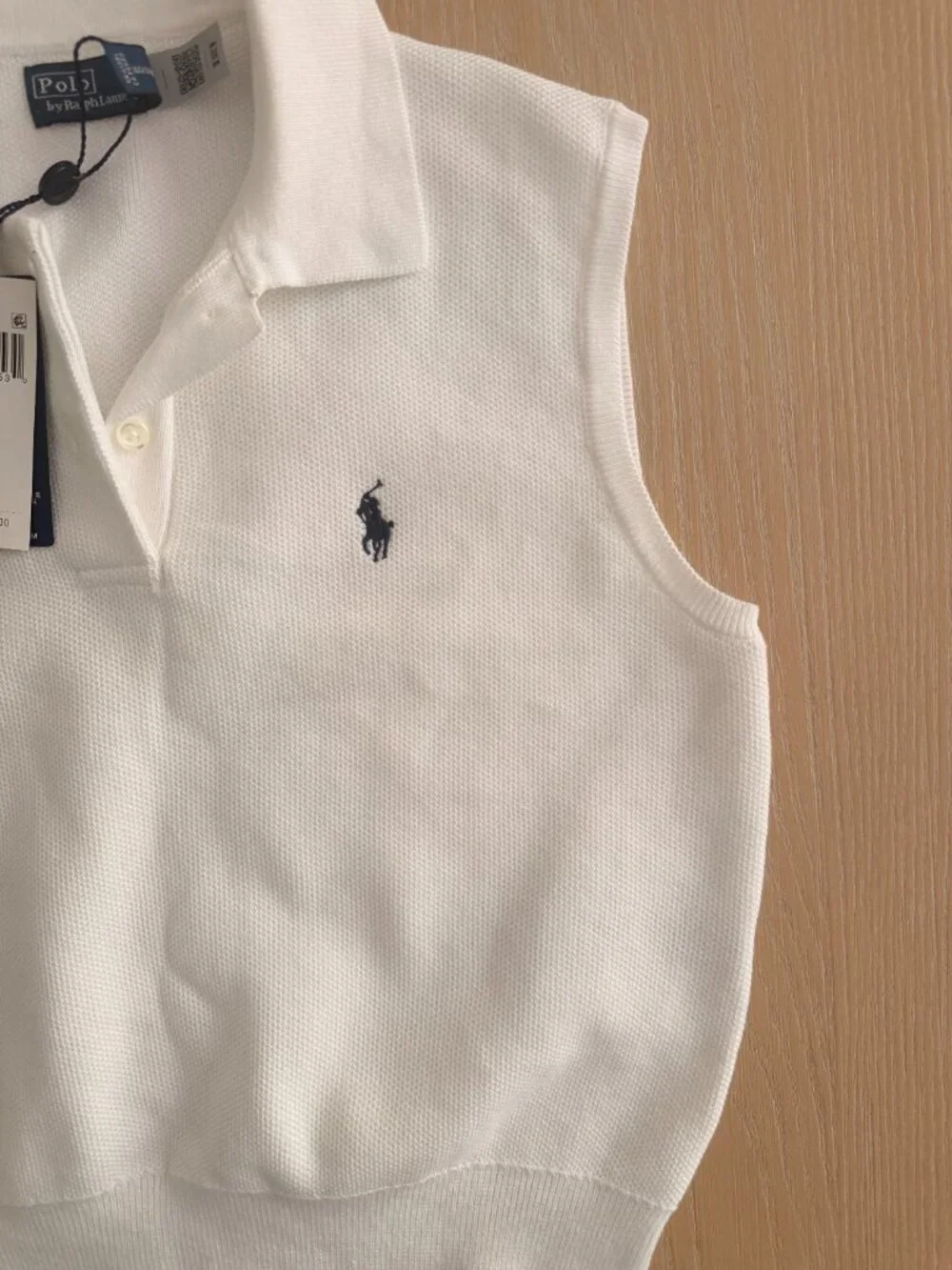 Polo Ralph Lauren Sleeveless Polo in White SIZE S